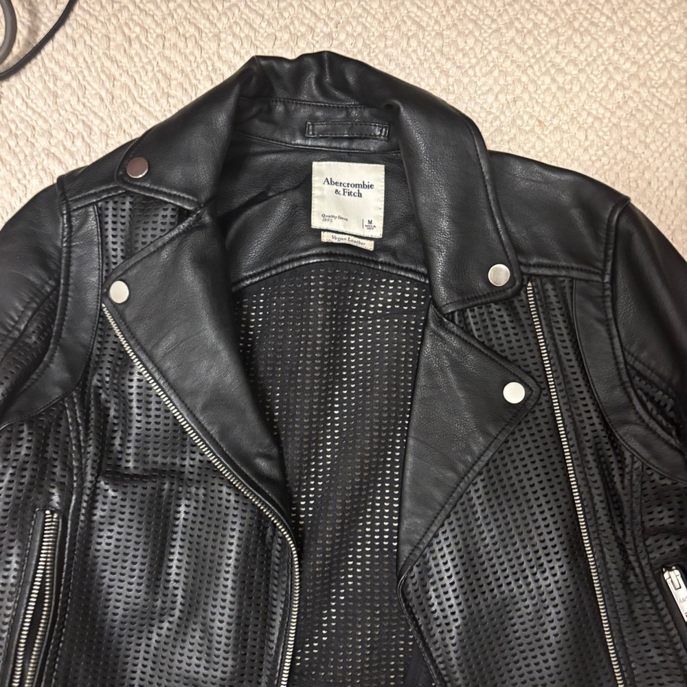 Abercrombie & Fitch Black Vegan Leather Jacket